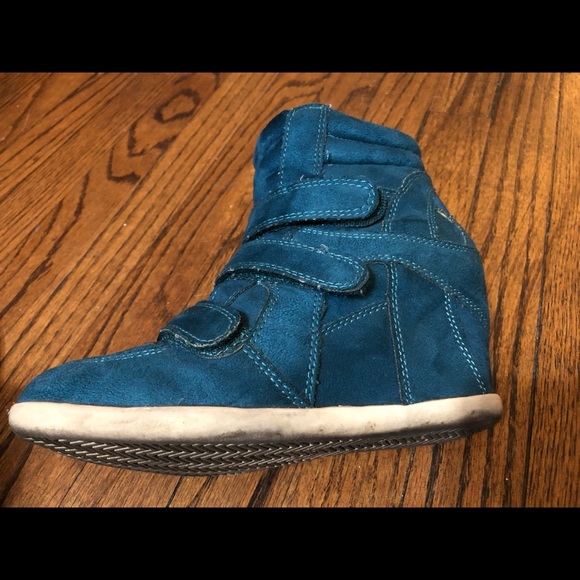Teal Wedge Sneakers - Picture 5 of 8